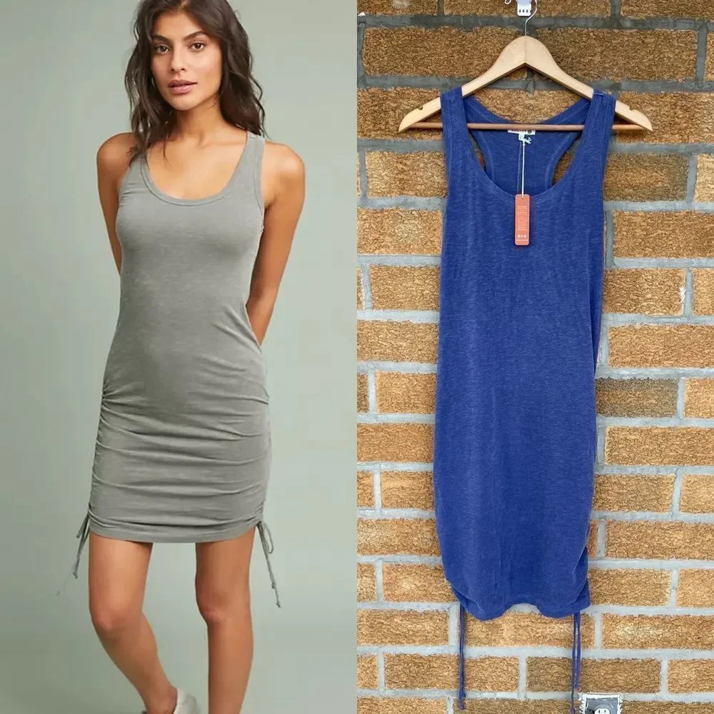 Anthropologie Sundry tank ruche dress size 3/L New